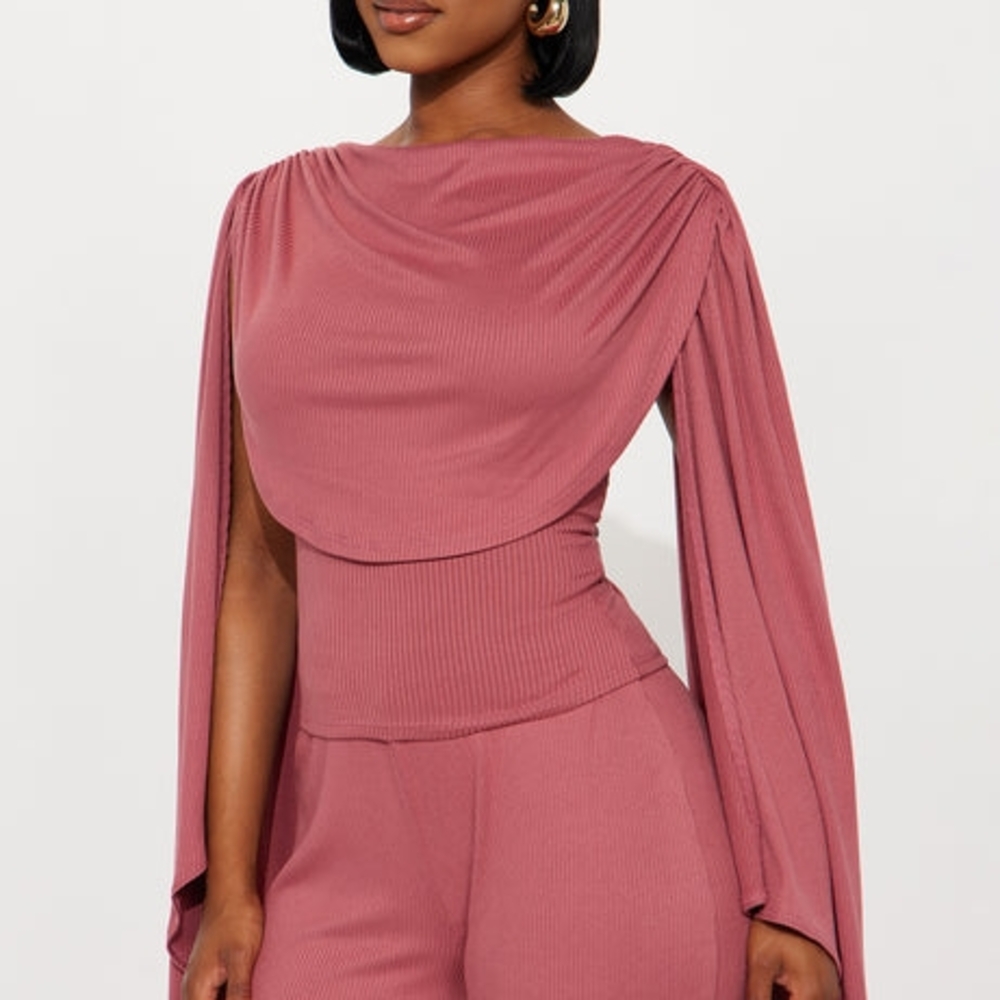 Elegant Mauve Draped Top